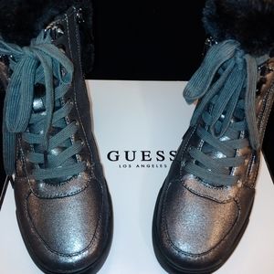 guess women's dustyn wedge sneakers